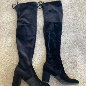 black suede charles david thigh boots